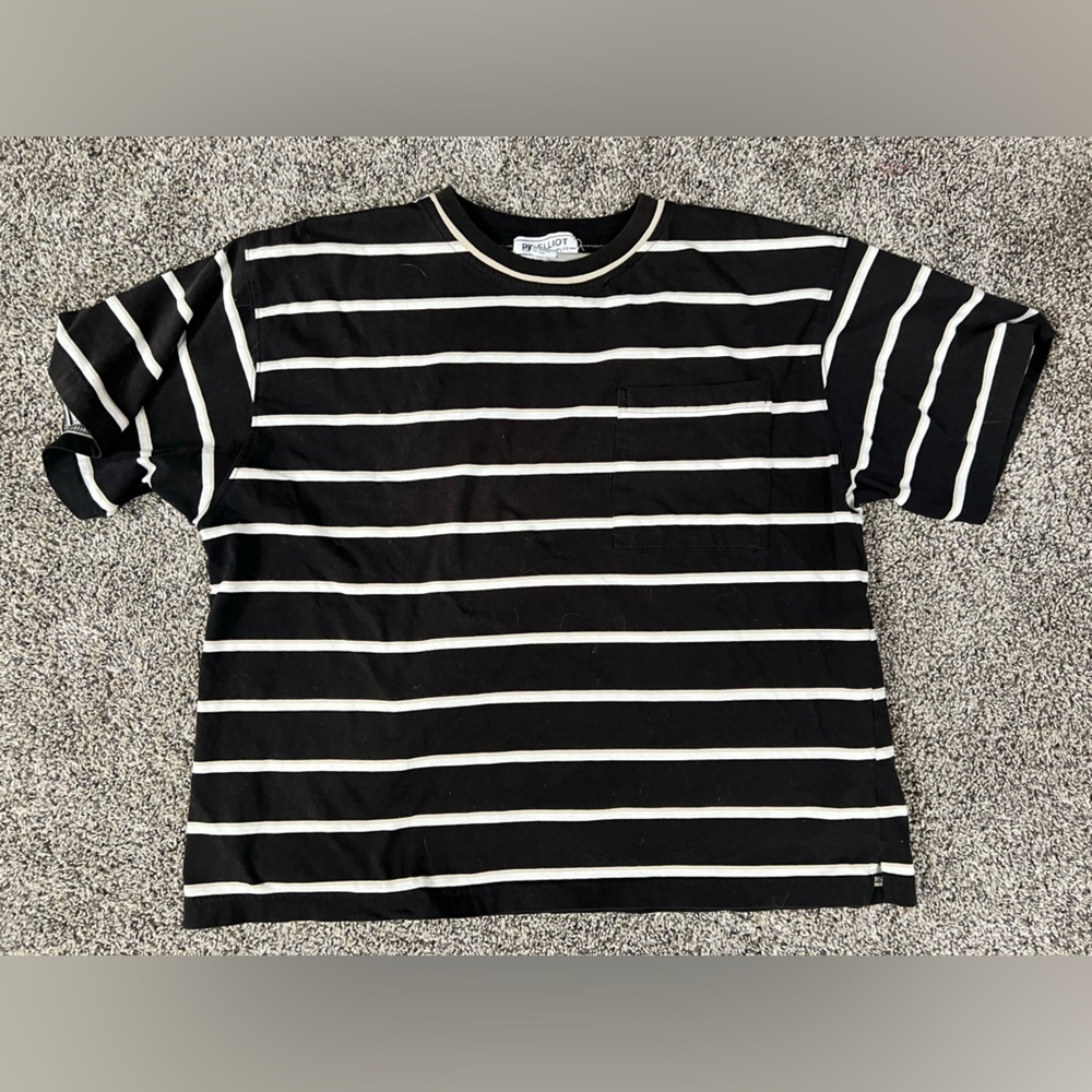 Vintage Black and White Striped Top
